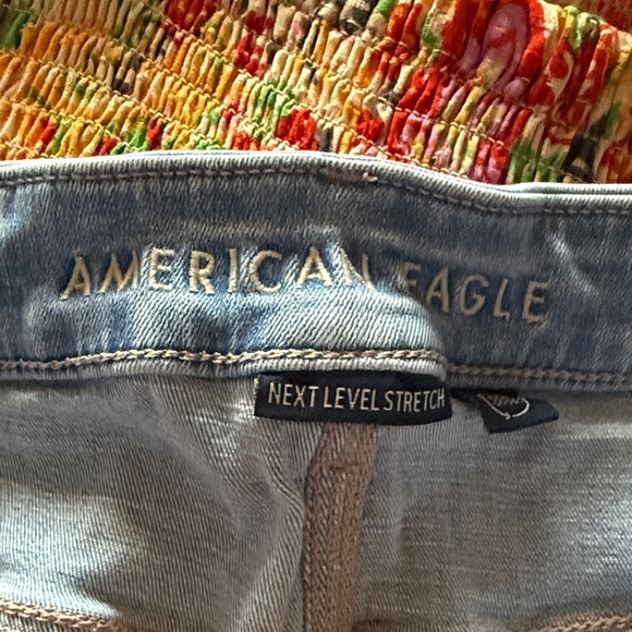 American Eagle Outfitters Light Blue Curvy Super High Rise Flare Jeans size 18S - Picture 9 of 10